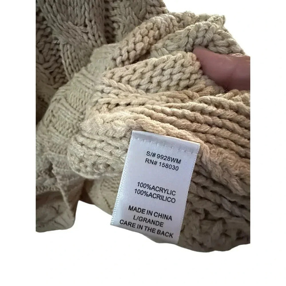 Judith March 100% Acrylic Knit Turtleneck Sweater Size L - Picture 6 of 8